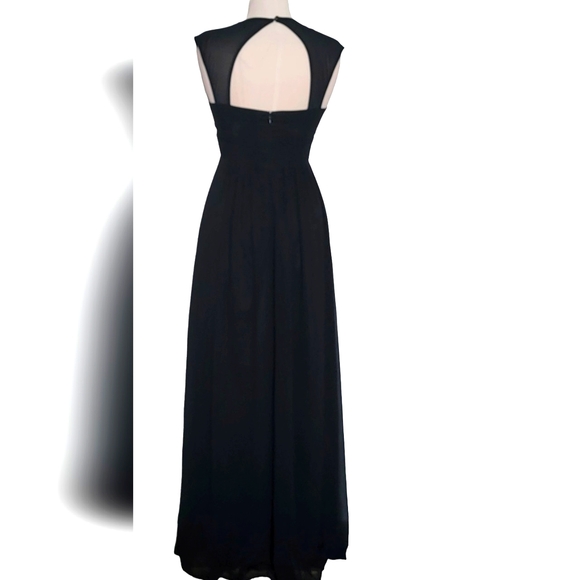 Ever Pretty Chiffon Embellished Rhinestone Zip Cocktail Black Tie Maxi Gown - Picture 7 of 14